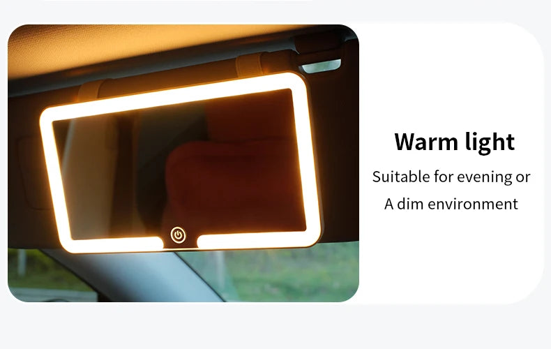 LED Car Sun Visor Vanity Mirror — Rechargeable HD Makeup Mirror