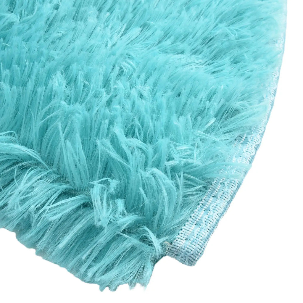 Super Soft Shaggy Area Rug – Anti-Slip 4cm Pile Round Rug for Living Room & Bedroom, 12 Colors & 3 Sizes