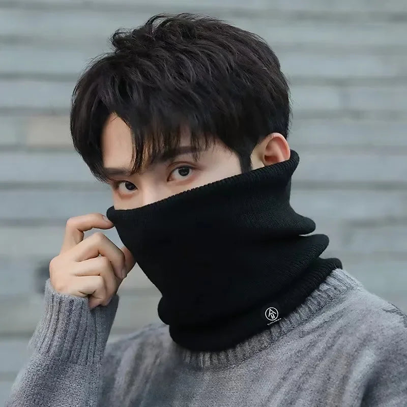 Knitted Winter Neck Warmer Scarf — Thick Fleece-Lined Unisex Face Cover