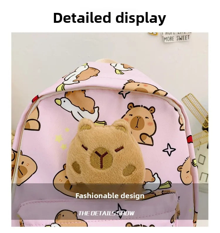 Capybara Backpack – Kids Nylon School Bag