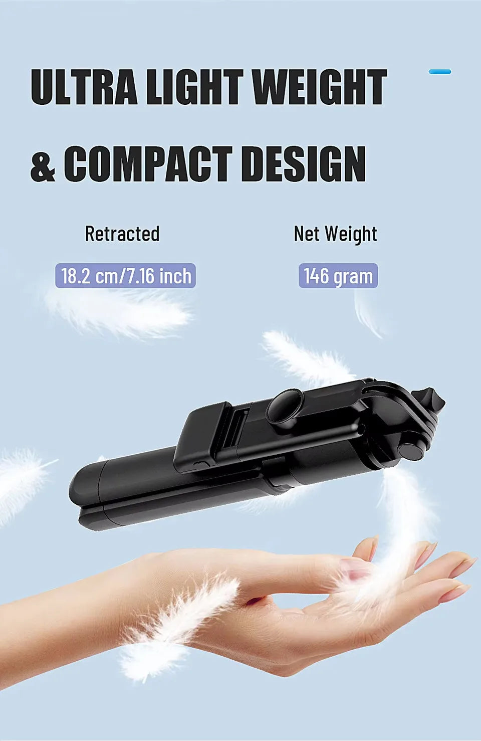 Smartphone Tripod Selfie Stick with Bluetooth Remote