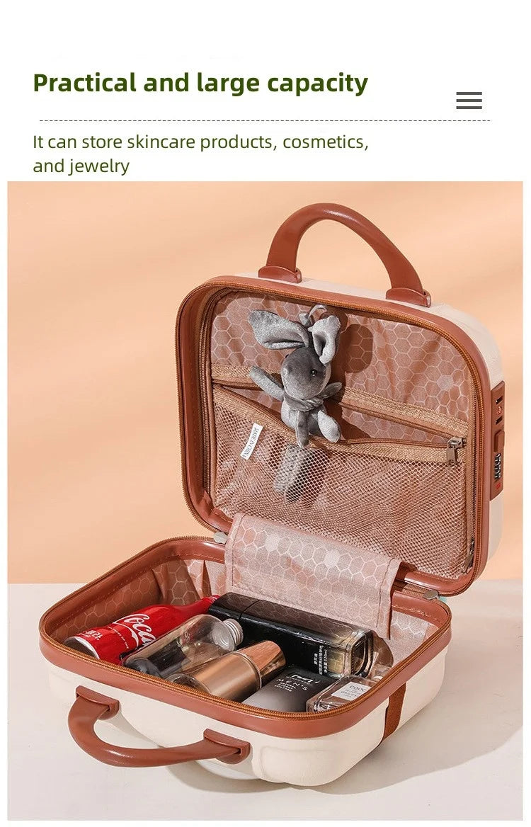 Portable ABS Makeup Organizer Case – Password Lock, Carry-On