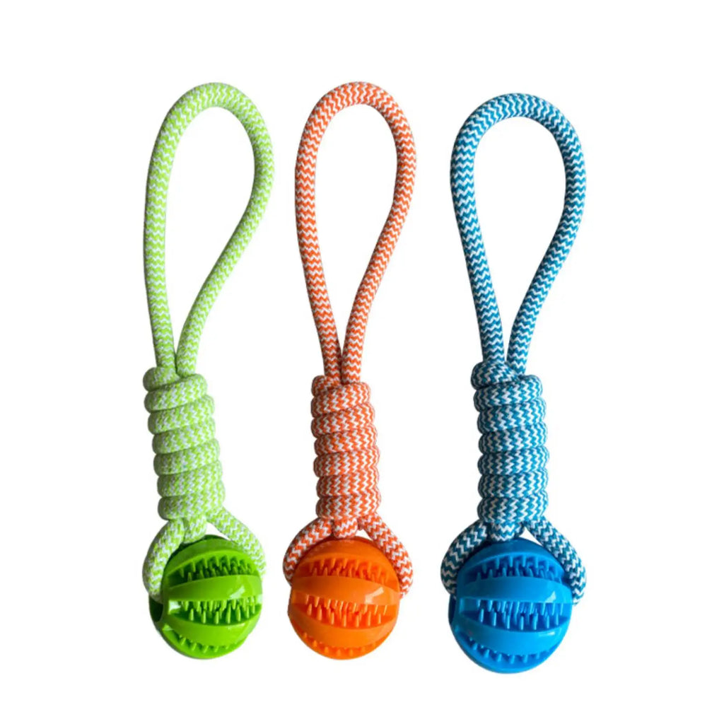 Treat-Dispensing Rope Ball Puzzle Toy for Dogs