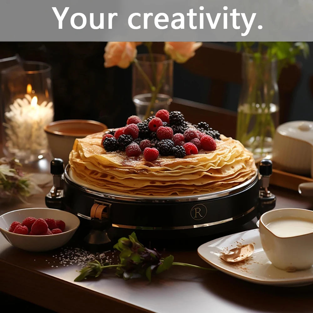 Electric Crepe Maker 600W — Non-Stick Plate Breakfast & Dessert Maker with Hook Storage