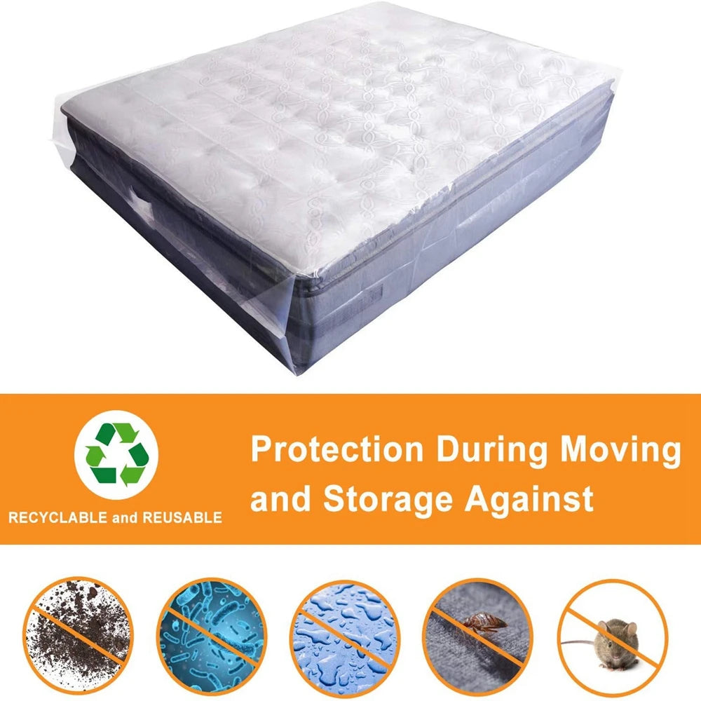 Plastic Mattress Moving Bag – Dustproof Waterproof Storage Cover for Moving & Travel