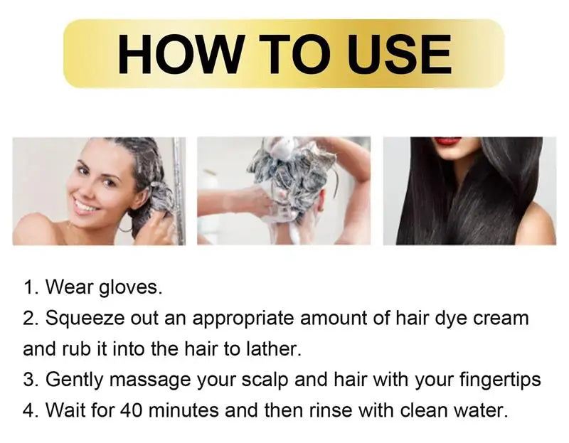 Herbal Anti-grey Treatment Hair Dye Shampoo White To Black Permanent Repair Natural Color Nourish Scalp Hair Care Products