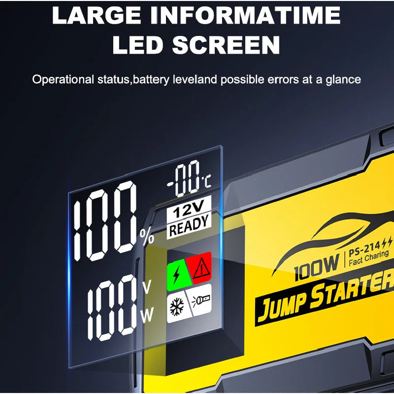 32000mAh Car Emergency Jump Starter — Portable Battery Booster with Power Bank