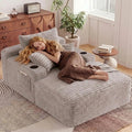 Oversized Corduroy Chaise Lounge with Cup Holders