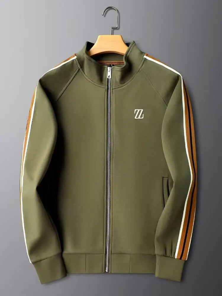 Men's Embroidered Fashion Jacket & Trousers Set – Trendy Sporty 2-Piece Tracksuit
