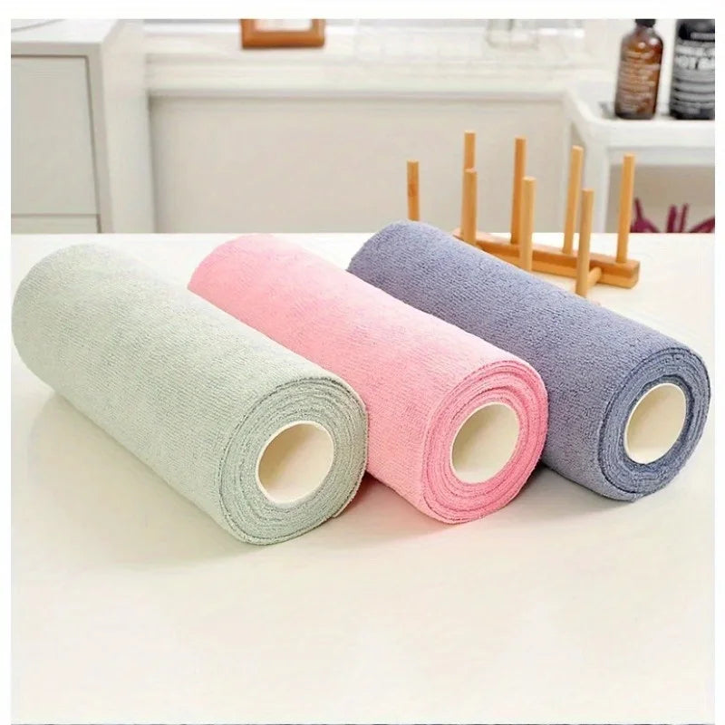 Clean Every Surface. Reuse Every Time. — Reusable Microfiber Cleaning Cloths | 20 Cloths Per Roll, Multi-Sided, Kitchen Towels, 3 Colors