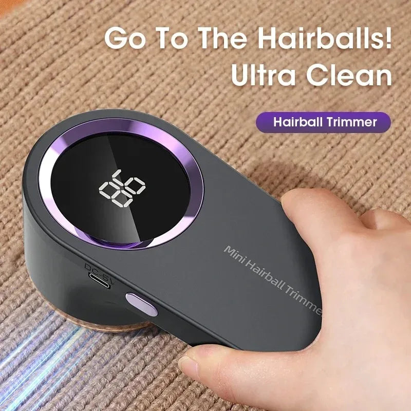 Electric Lint Remover & Fabric Shaver — LED Display, Rechargeable Fuzz & Pill Remover