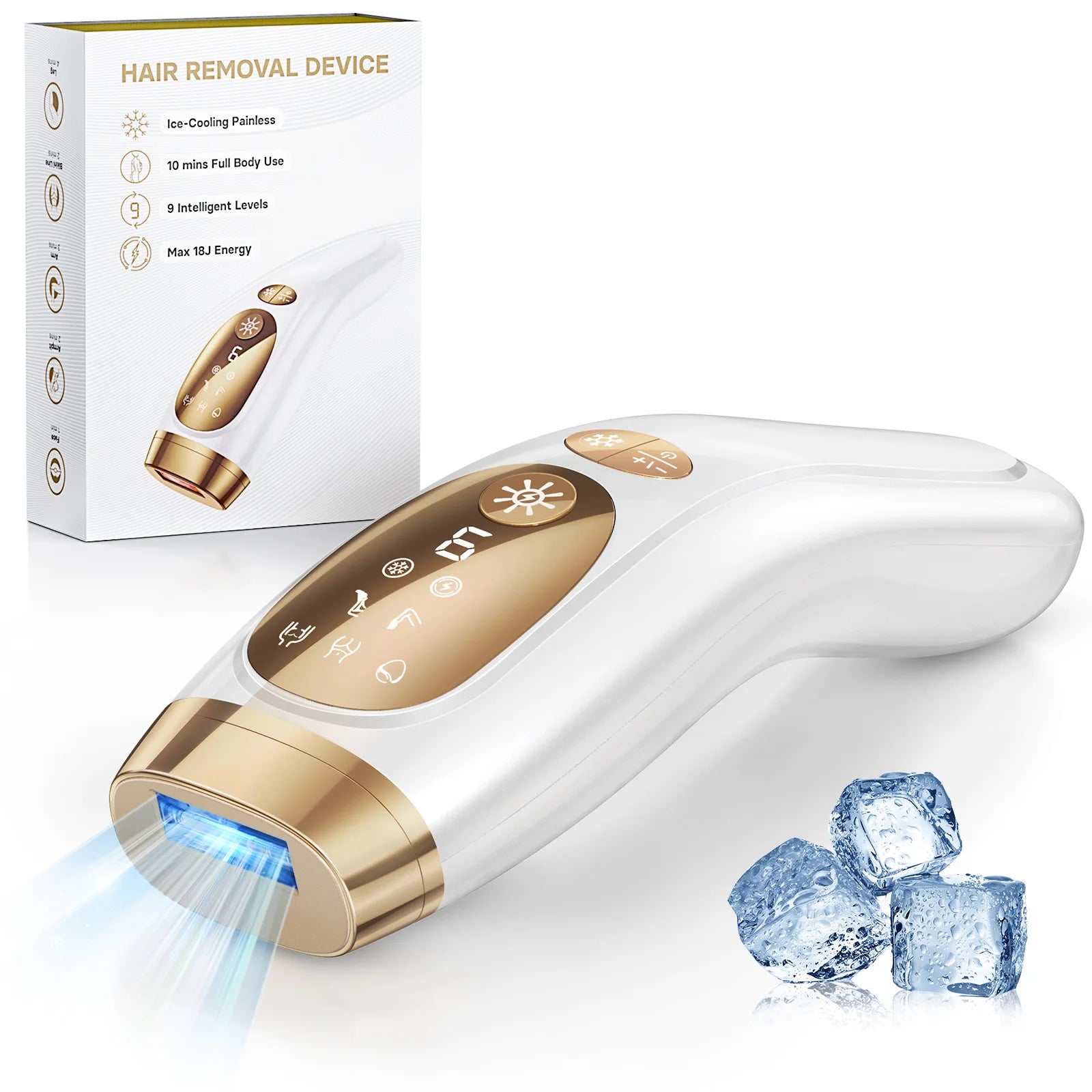 IPL Laser Hair Removal Device with Ice Cooling