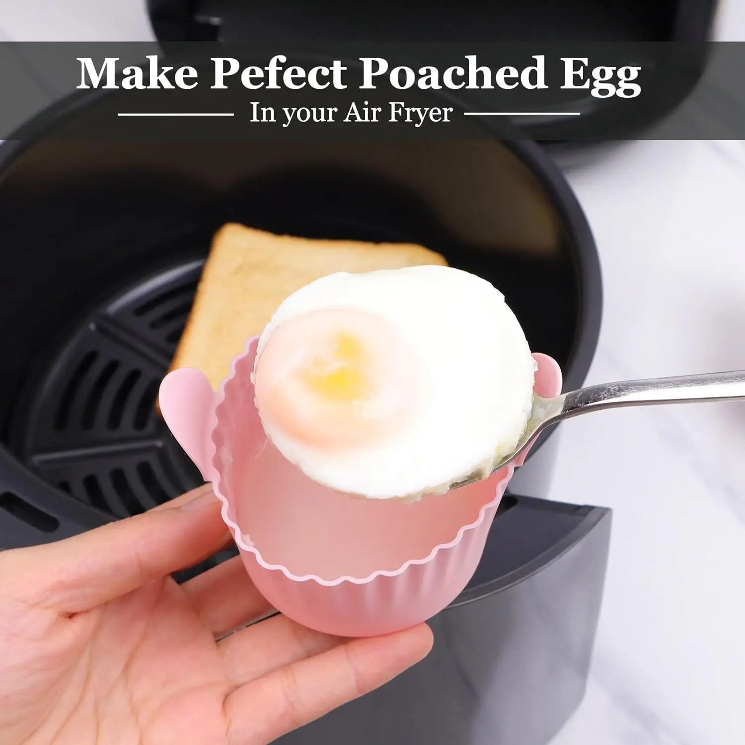 Silicone Air Fryer Egg Poacher & Cupcake Baking Cups — Ramekins & Basket for Air Fryer Ovens