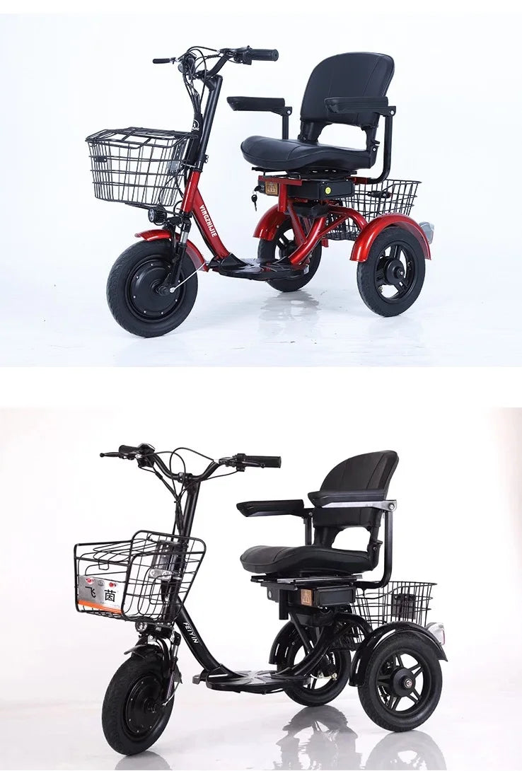 3-Wheel Electric Mobility Scooter for Adults, Folding Long-Range Design