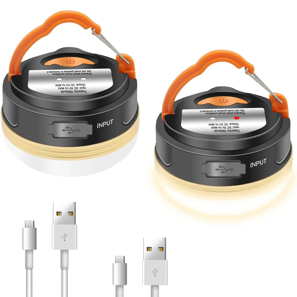 10W USB Rechargeable Camping Lantern – 1200mAh Portable Hanging Tent Light for Hiking & Outdoor Use