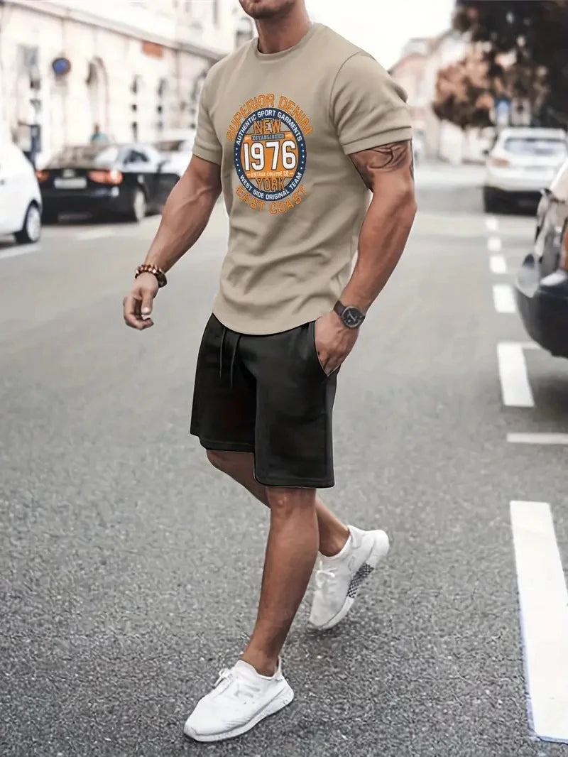 Men's Plaid Print Polo Shirt & Drawstring Shorts Summer Set – 3D Style 2-Piece