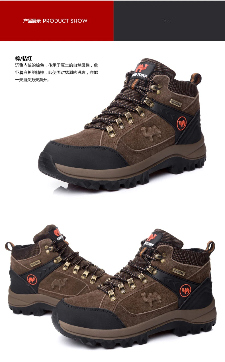 Men's Suede Shearling-Lined Winter Ankle Boots