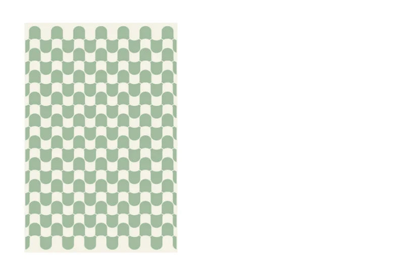 French Retro Checkerboard Plush Rug – Large Area Plaid Carpet for Bedroom & Living Room, 20 Styles & 10 Sizes