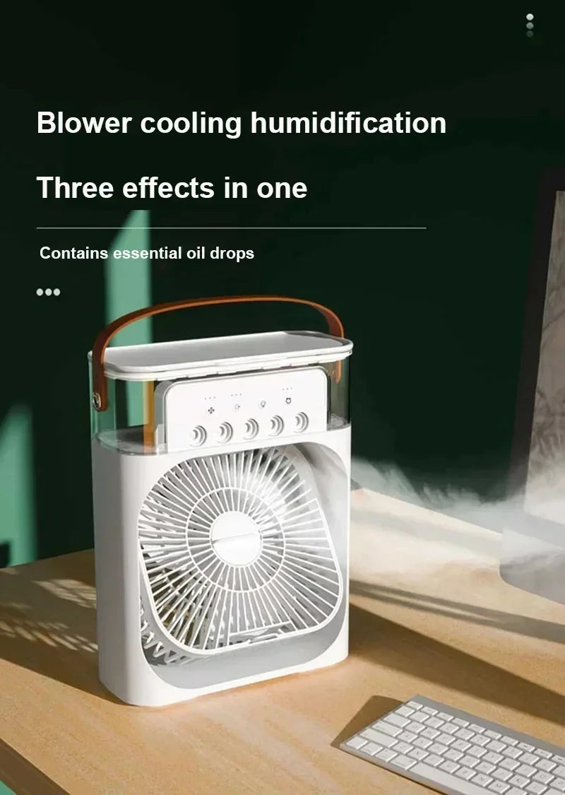 3-in-1 Portable Air Cooler — Fan, Air Conditioner & LED Humidifier for Home & Office