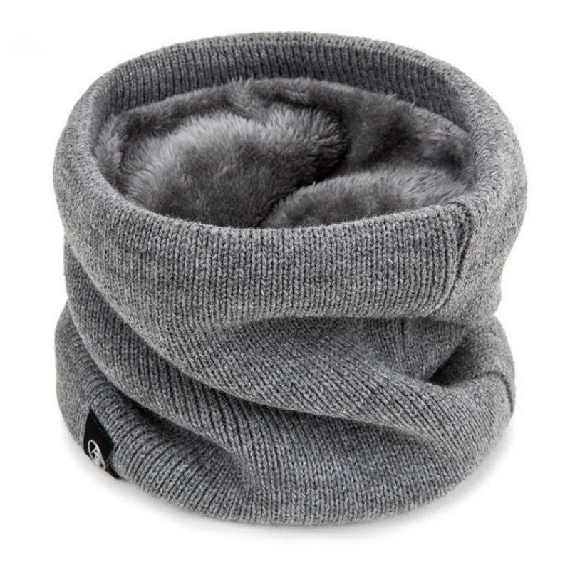 Knitted Winter Neck Warmer Scarf — Thick Fleece-Lined Unisex Face Cover
