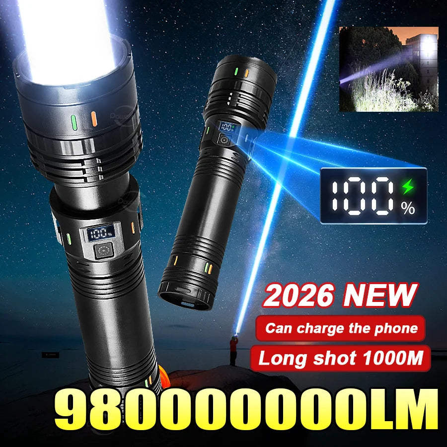 Ultra Bright Long Range LED Tactical Flashlight – Rechargeable Portable Camping Lantern