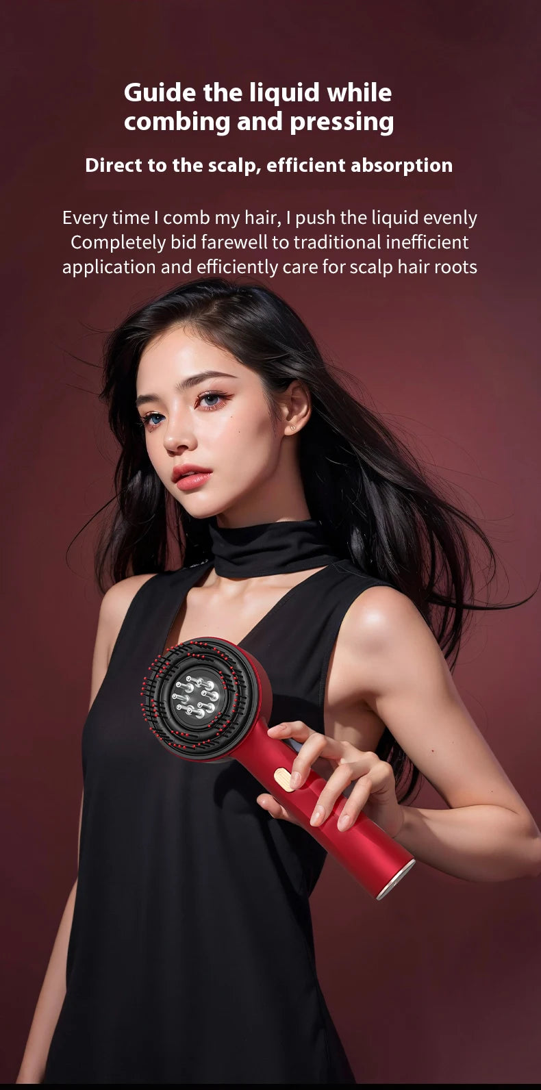 Red Light Therapy Scalp Massage Comb — Anti-Hair Loss LED Hair Growth Device