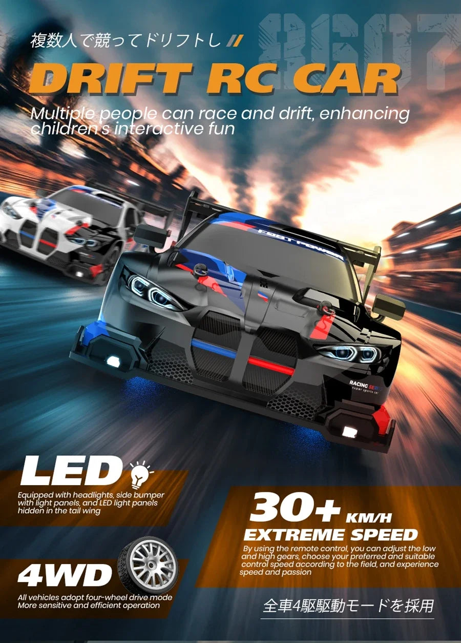 1:24 Scale 4WD RC Drift Car – 20KM/H Off-Road Racing Truck with LED Lights
