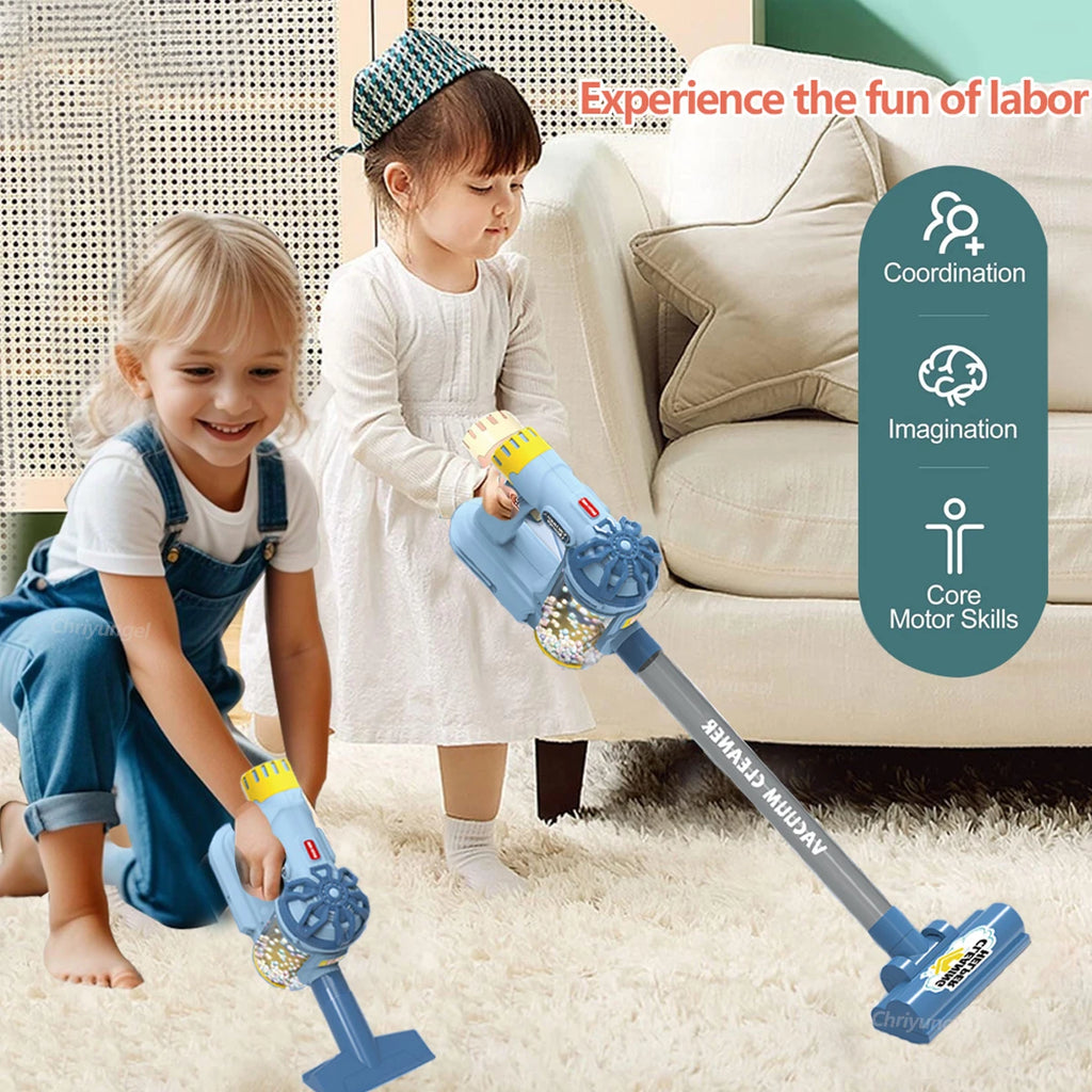 Kids Electric Vacuum Cleaner Toy Set – Simulation Housekeeping Role Play Educational Toy for Toddlers