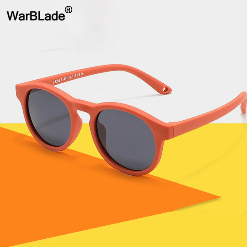 WarBlade Kids Round Polarized Sunglasses | Silicone Flexible Safety UV400 Baby Eyewear 0-3 Years