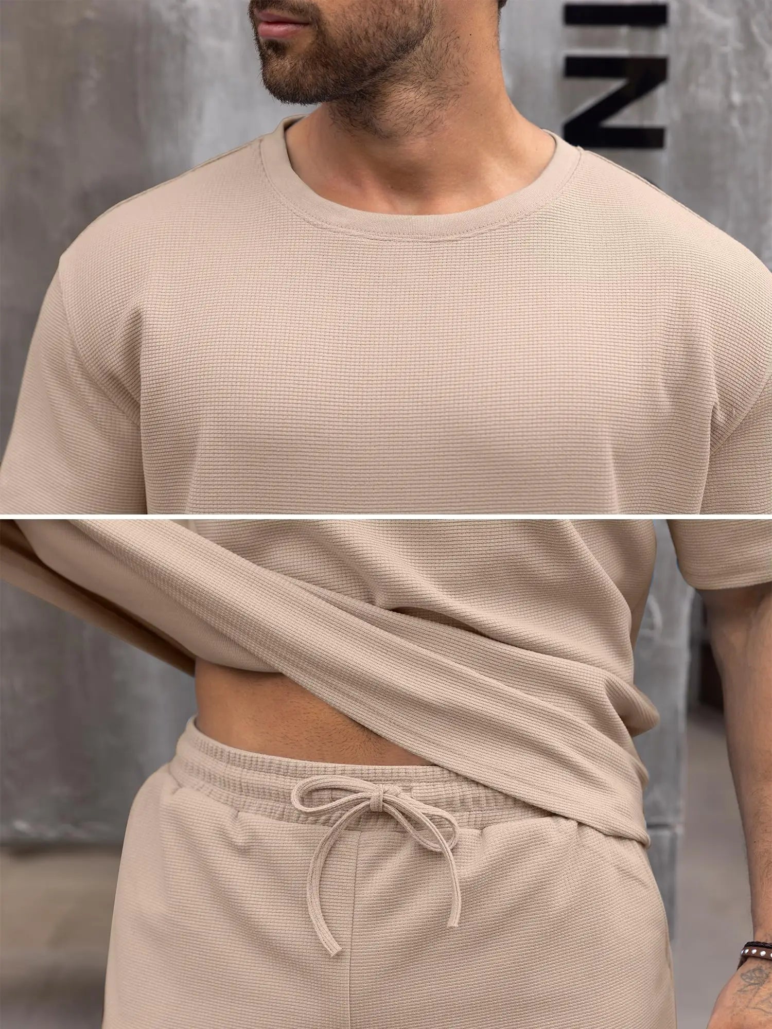 Men's Oversized 3D Print Crewneck T-Shirt & Drawstring Shorts Set