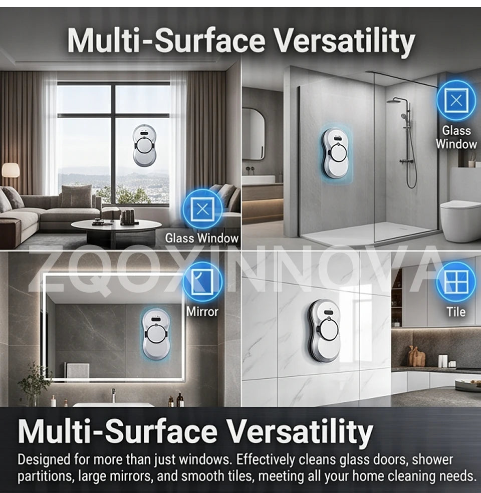 UPS Robot Window Cleaner — Smart Auto Glass Washing Robot with Remote Control & UPS Safety System