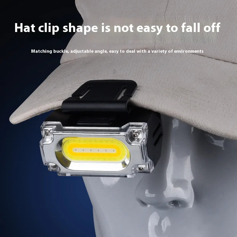 Super Bright Magnetic Headlamp – 3 Light Sources, Hat Clip, Digital Display for Hiking, Camping & Work