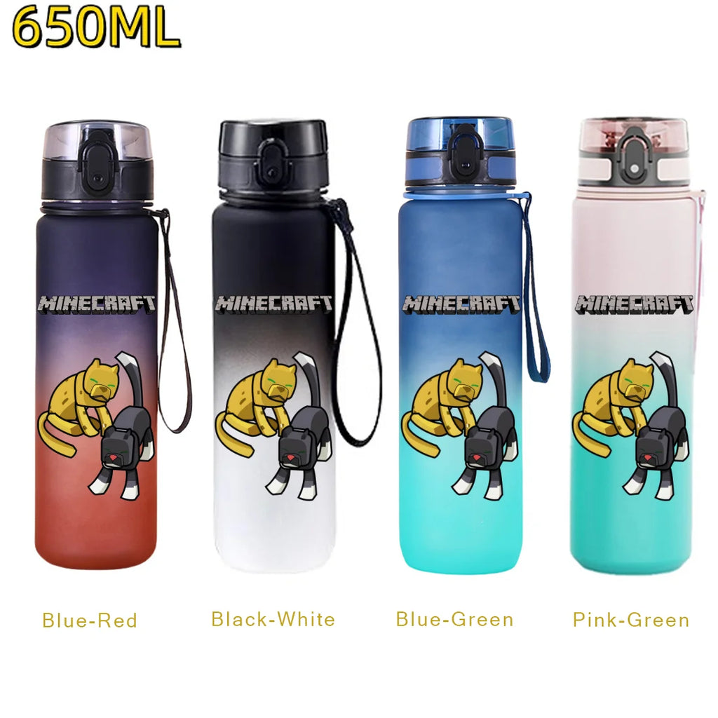 650ml Gradient Color PC Sports Water Bottle with Handle – Leakproof Shaker Bottle for Fitness, Travel & Office