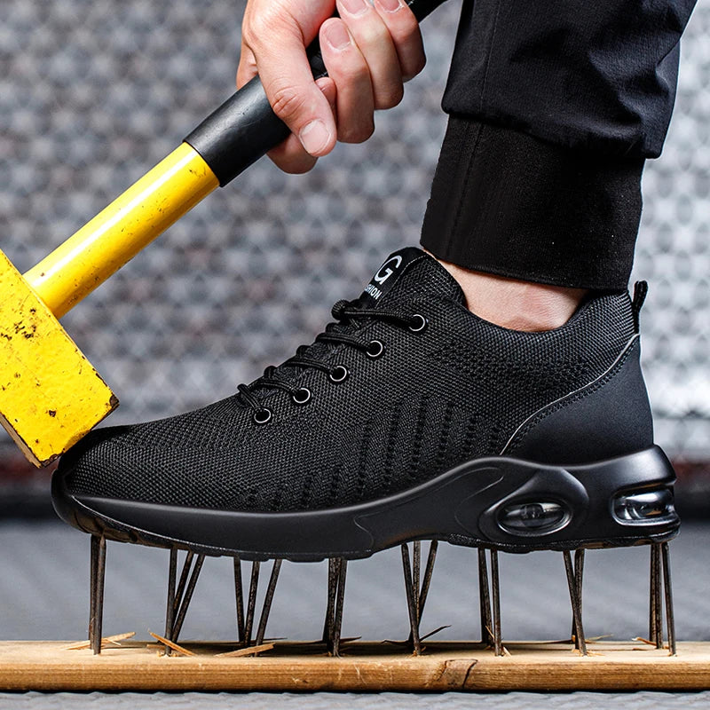 Men's Steel Toe Safety Work Boots — Anti-Smash Indestructible Tactical Work Sneakers