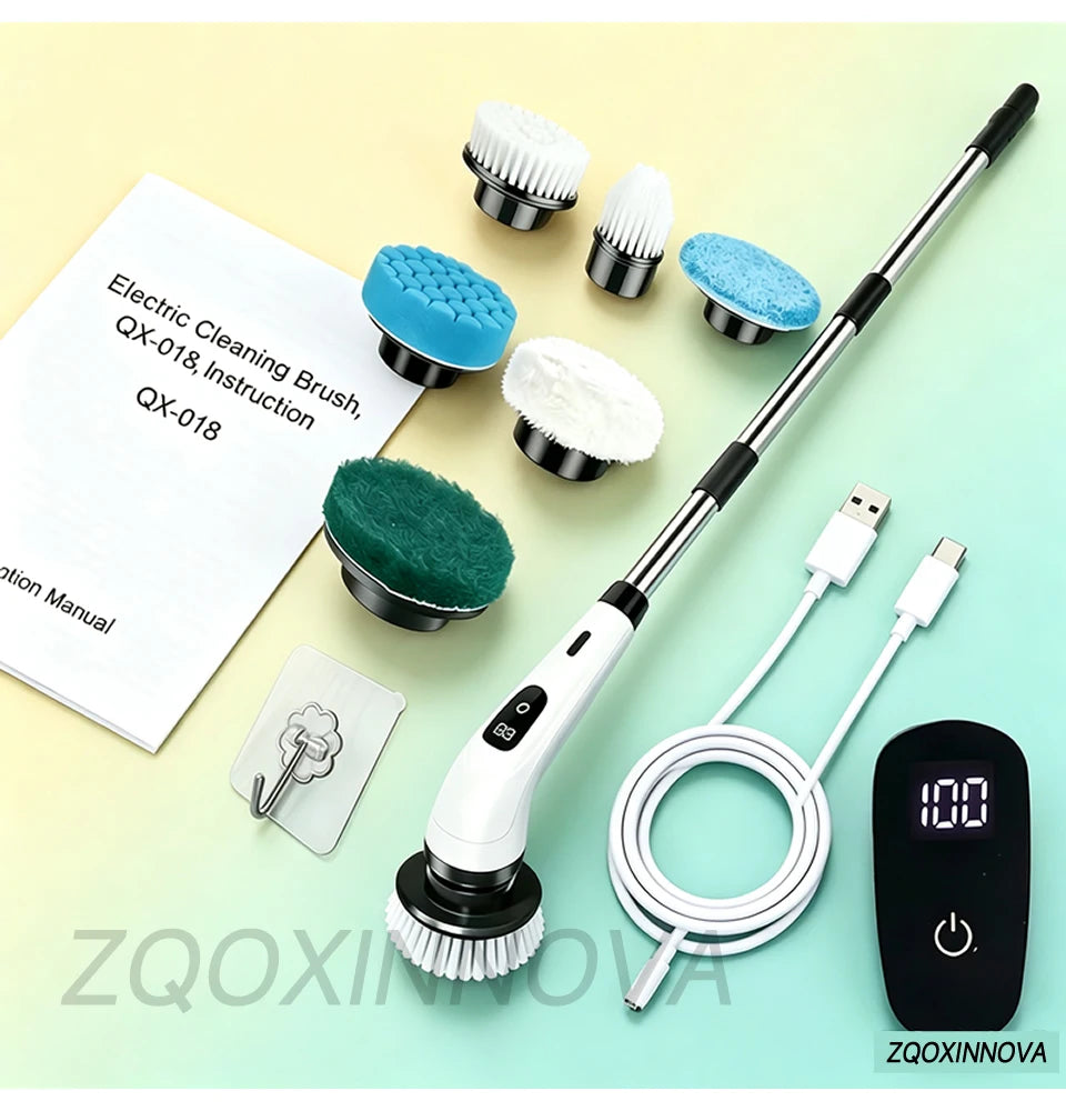 Cordless Multipurpose Spin Scrubber – Electric Cleaning Brush for Kitchen, Bathroom, Toilet & Broom