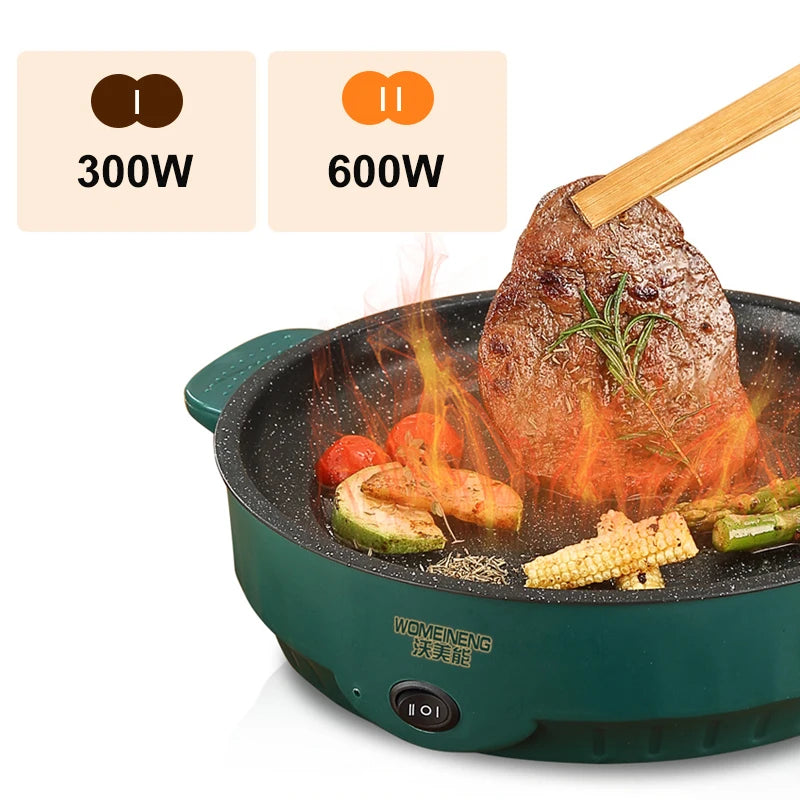 Electric MultiCooker Frying Pan — Non-Stick BBQ, Steak, Fish & Omelette Cooking Machine