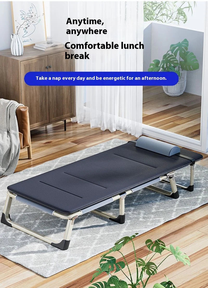 GIANXI Summer Camp Bed Folding Chair Office Nap Bed Recliner Napping Appliance Accompanying Bed Folding Bed With Cushion