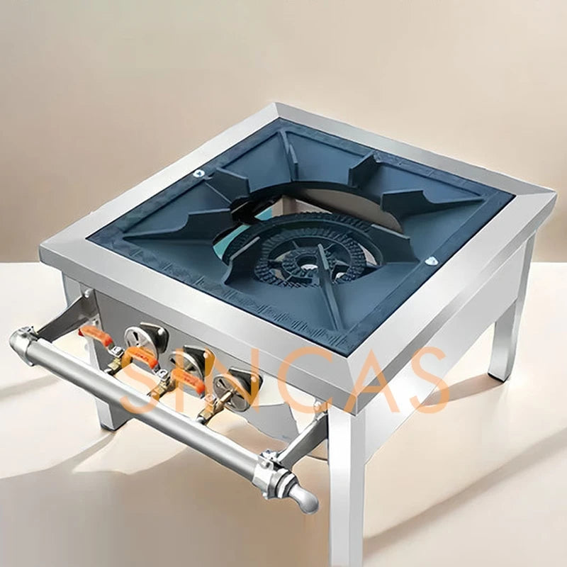Energy-Saving Single Gas Stove – Dual Ring Commercial & Household Cooktop, LPG/Natural Gas, Short Footed