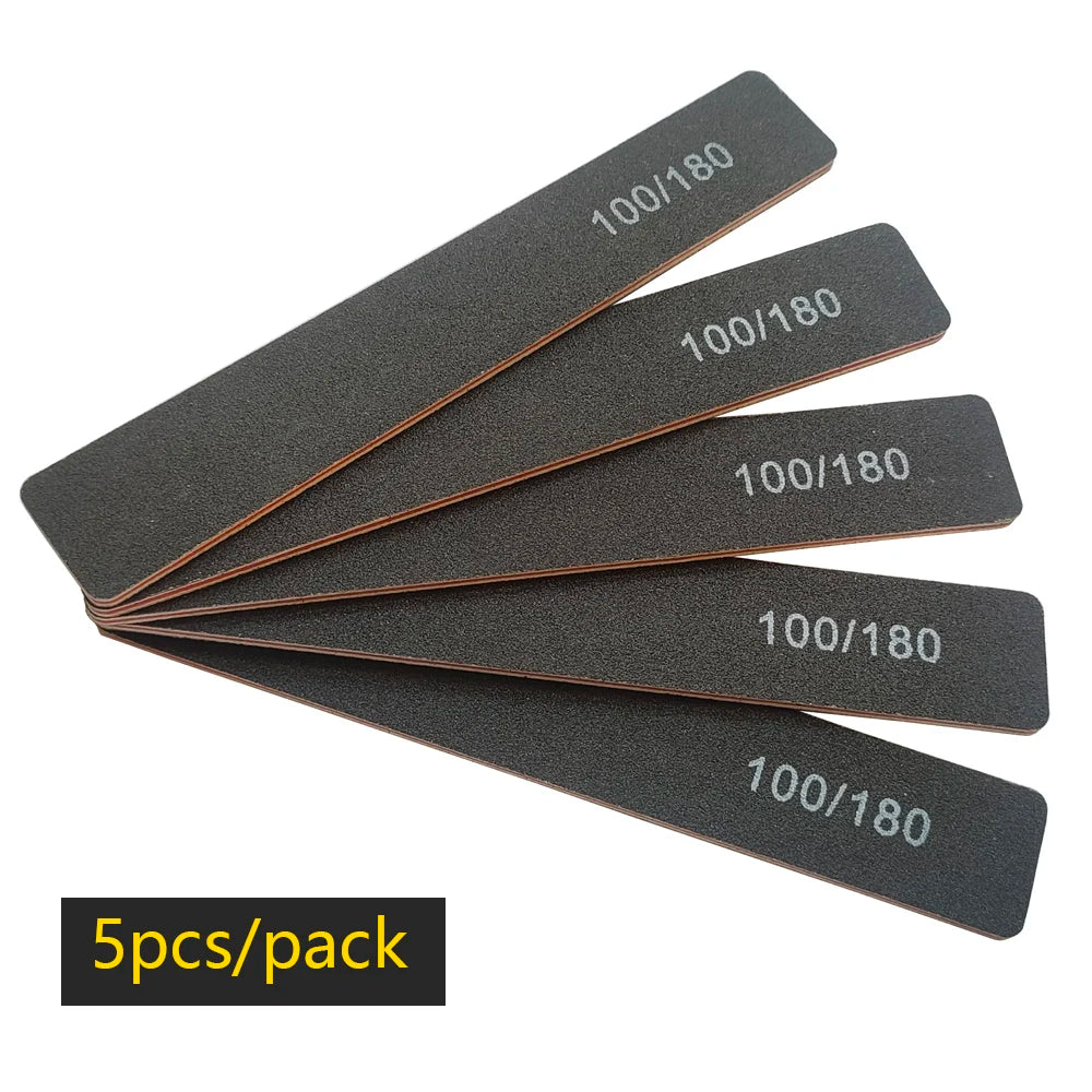 Nail File Buffer 100/180 Grit – Double-Sided Half Moon Sandpaper Nail Sanding & Manicure Tool