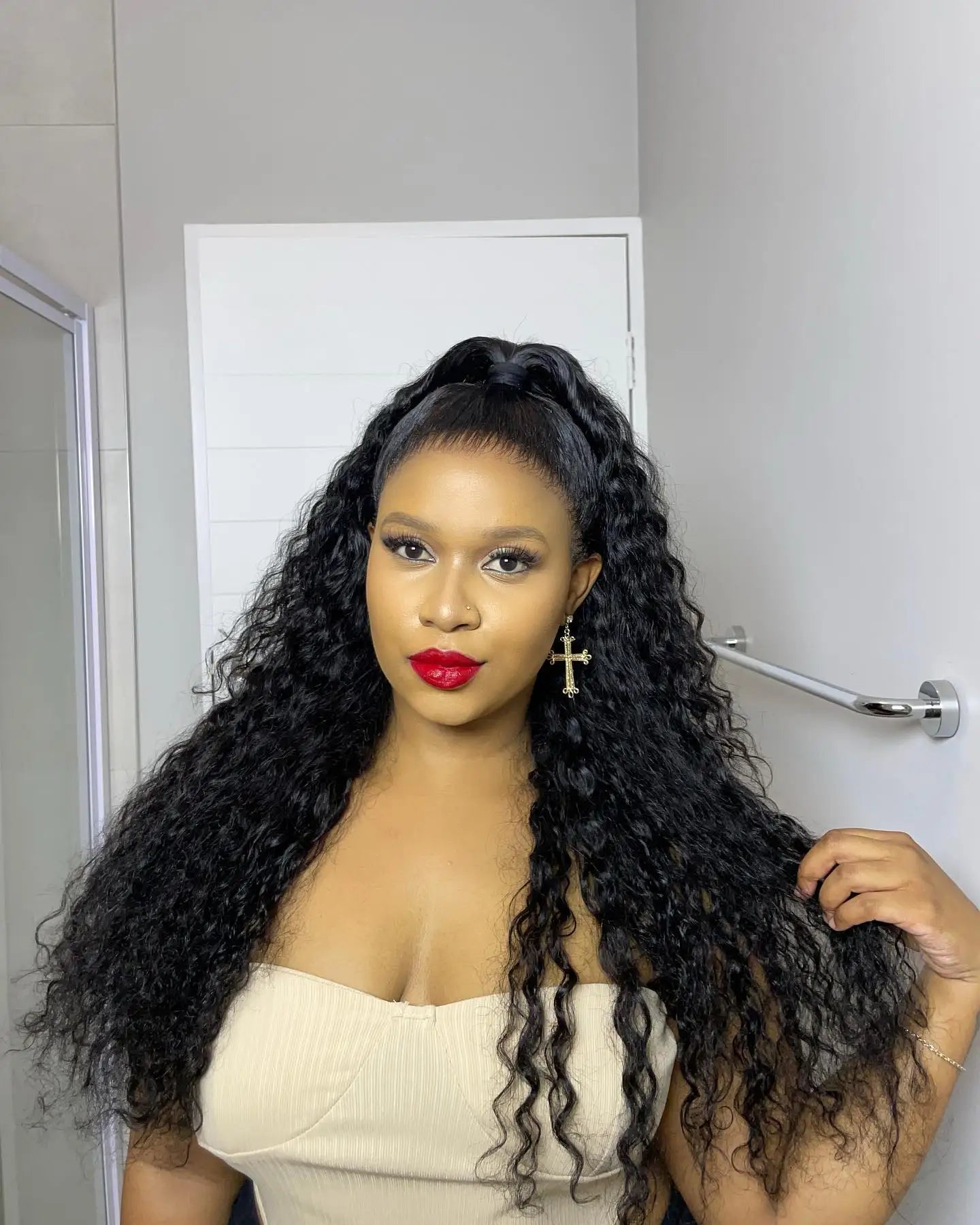 40–50 Inch Water Wave Curly Lace Front Wig | 300% Density 13x4 13x6 7x5 HD Glueless Brazilian Human Hair for Women