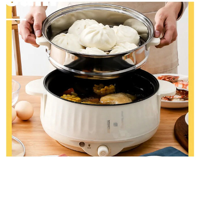 220V Multi Cooker Electric Pot — Single/Double Layer Non-Stick Hot Pot & Rice Cooker for 1–2 People