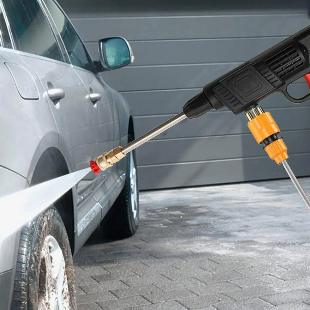 Cordless High-Pressure Washer Gun – 3-Level Pressure, 5–8m Spray Range, Car Wash & Garden Cleaning (EU Plug)