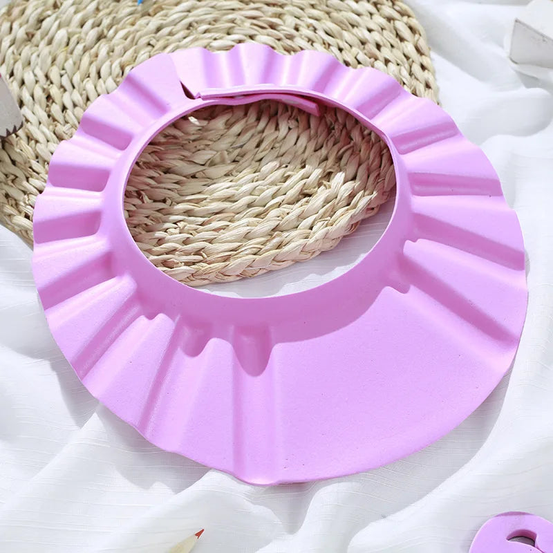 Baby Shower Soft Cap — Adjustable Kids Hair Wash Hat with Ear Protection