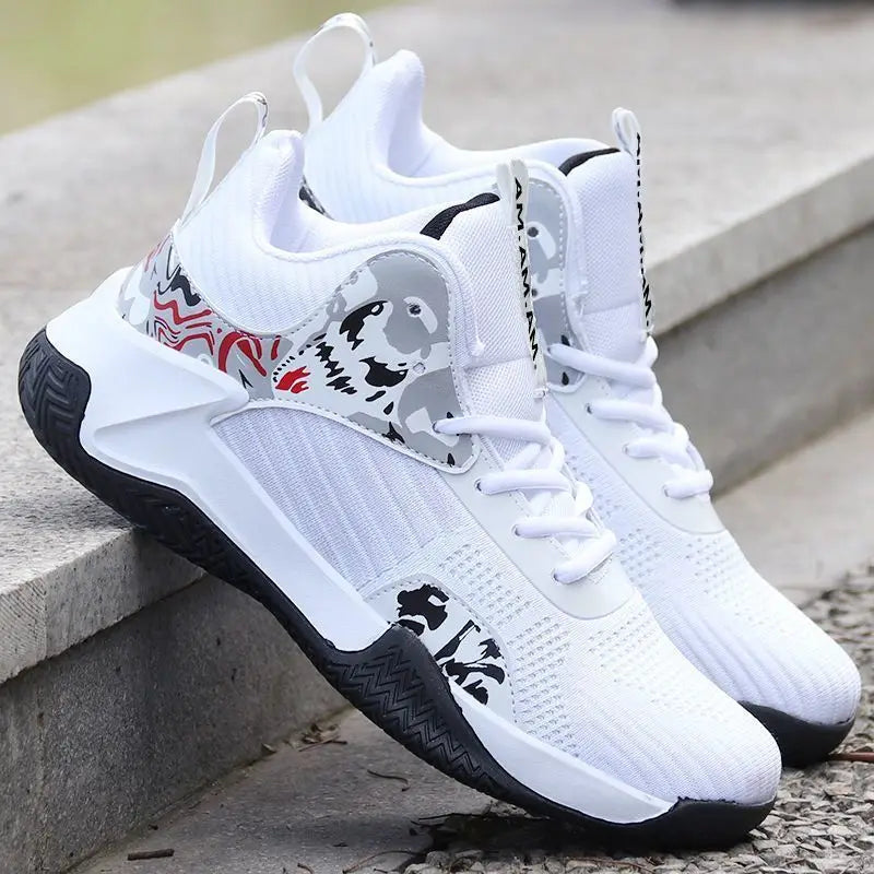 Men's High-Top Basketball Shoes – Cushioned Breathable Sports Sneakers