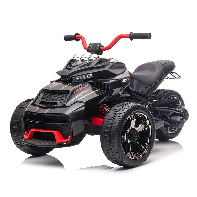 12V Kids Ride-On ATV – Three-Wheel Electric Toy with Lights