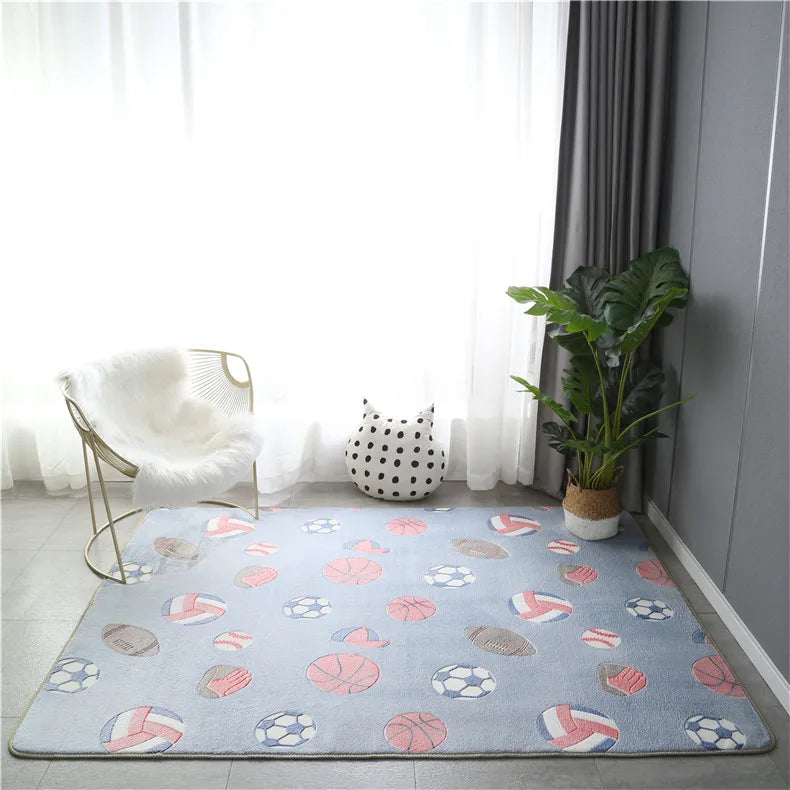 Rainbow Unicorn Glow in the Dark Area Rug – Large Kids Room Carpet with Stars
