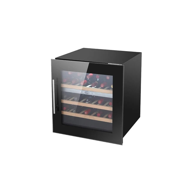 High-End Electric Wine Cooler — Full Glass Door Wine Fridge for 30 Bottles, Premium Wine Refrigerator