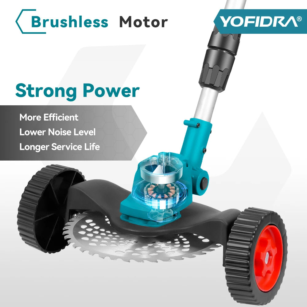 YOFIDRA 9" Brushless Cordless Electric Lawn Mower