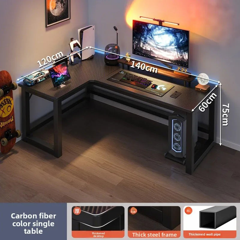 L-Shaped Corner Computer Desk — Home Office Study Table & E-Sports Gaming Desk