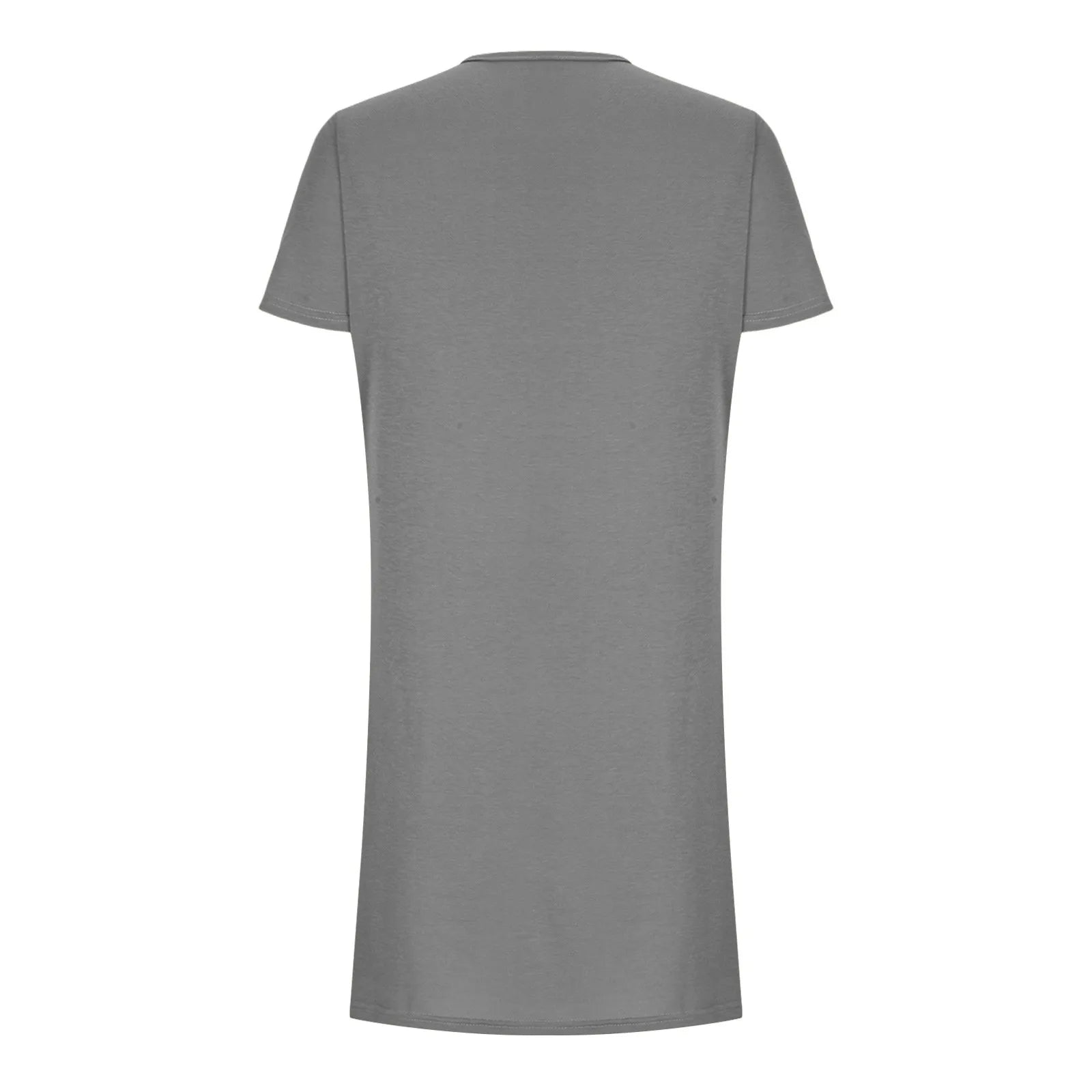 Solid Color Pocket Casual Sports Dress — Short Sleeve O-Neck A-Line Knee-Length Dress